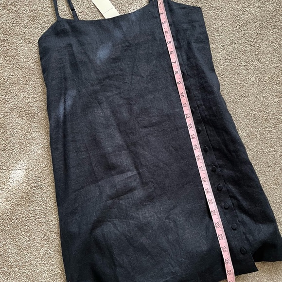 Abercrombie & Fitch Linen Blend Button Skort Black Mini Dress Romper Skirt Small - Picture 4 of 7